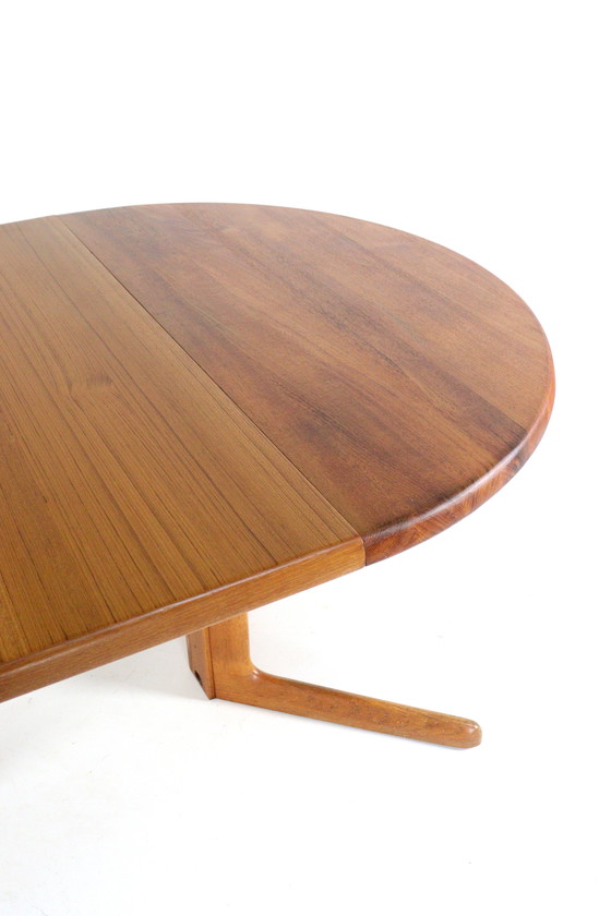 Image 1 of Table de salle à manger ronde extensible en teck massif danois 'Hurup' Vintage