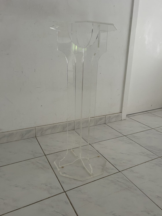 Image 1 of Supporto per piante vintage con colonna in plexiglass