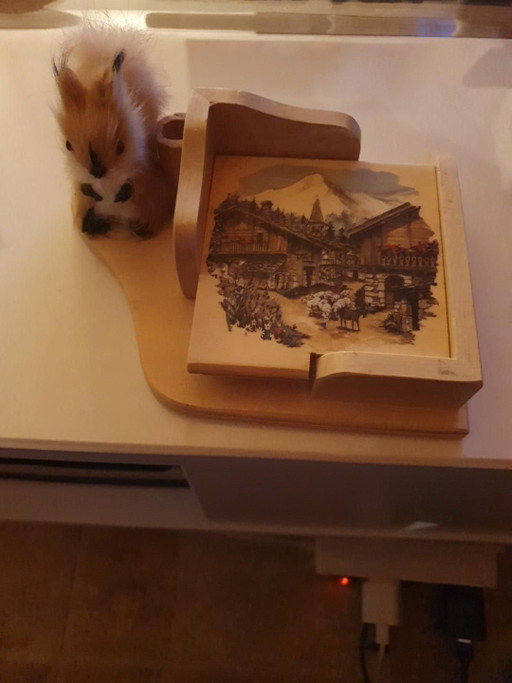 Notizblockhalter aus Holz, Bergchalet-Dekor
