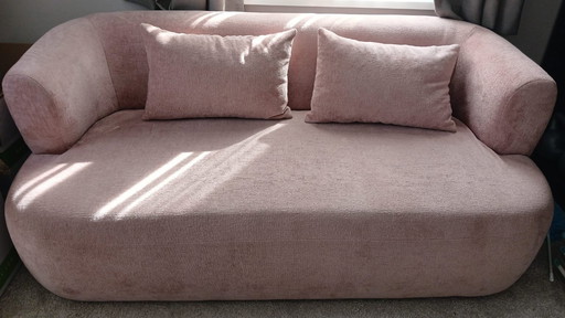 Roze organische  2-zitsbank Jenny chenille Naduvi