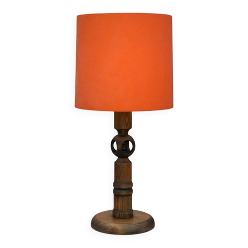 Large pine table lamp by Uno & Östen Kristiansson for Luxus, Sweden
