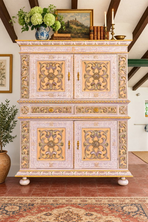 Artistic Renaissance Revival Oak Cabinet