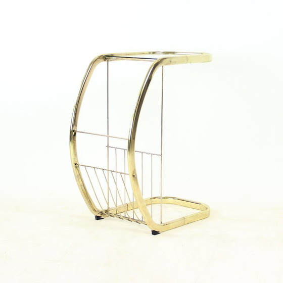 Bijzettafel uit 1970 van messing en glas, Italië – Metal, Klassiek (photo 4 of 9)