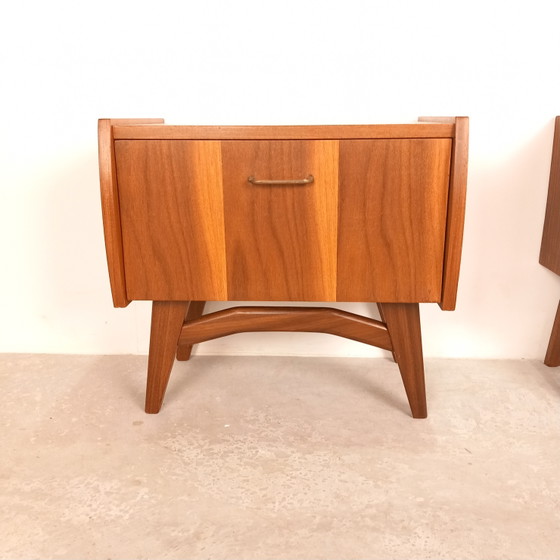 Image 1 of 2x Louis van Teeffelen nachtkastje teak| vintage jaren 60