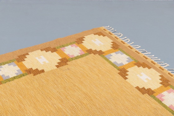 Image 1 of Vintage platgeweven tapijt uit de Doris Leslie Blau collectie van Ingegerd Silow, Zweden.