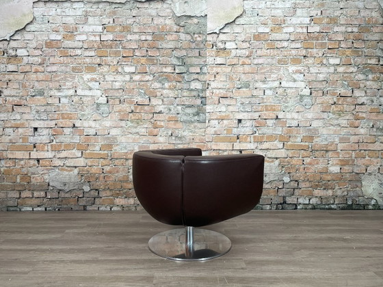 B&B Italia Tulip Armchair - marrone | Jeffrey Bernett, Sedie girevoli, Pelle, Metallo, Modern (foto 7 di 8)