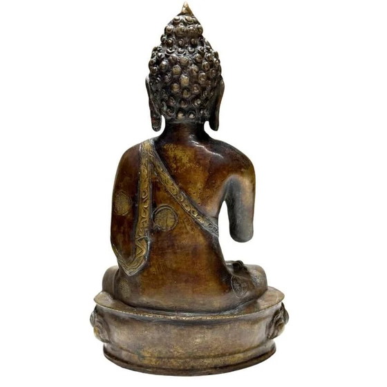 Antique Bronze Buddha in Vitarka Mudra – Himalayan Newar – Lot 429 – Sculpture (photo 5 of 10)