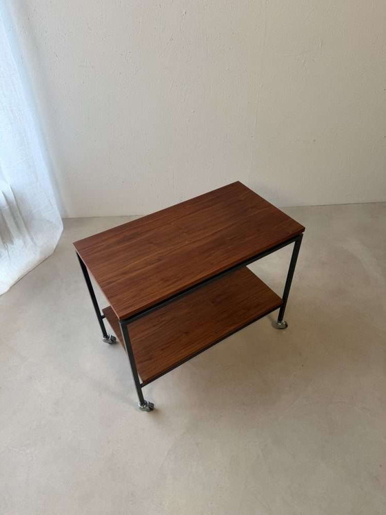 Image 1 of Carrello Stiemsma in legno di teak e acciaio, anni '60