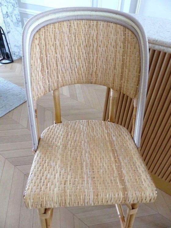 Image 1 of Set van 3 Maison Louis Drucker bistrostoelen in licht Manila-rotan.