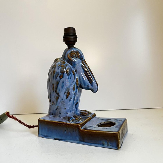 Art Deco Pelican Sculpture Lamp Base in Fine Glazed Stoneware, 1930 – Table lamps, Ceramic (photo 2 of 12)