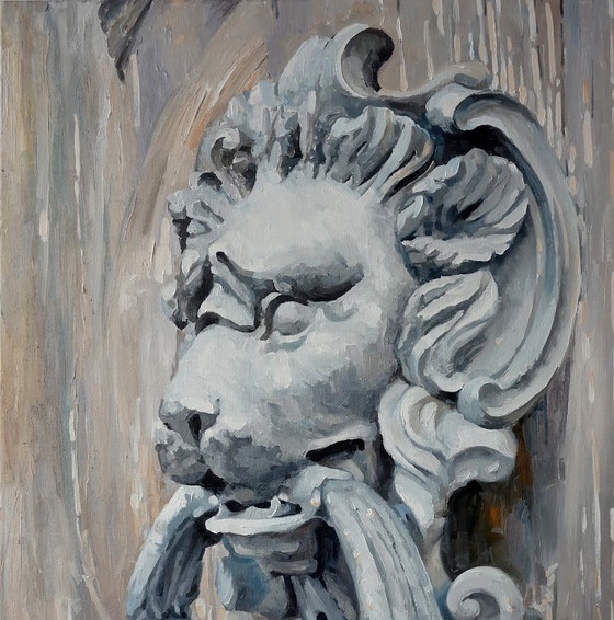 Original Oil Painting Contemporary Art Symbolism Door Knock - You Will Open – Paintings & Drawings, Canvas (photo 4 of 5)