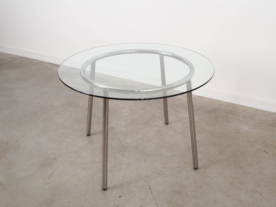 Image 1 of Mesa de cristal, diseño italiano, década de 1980, fabricada en Italia.