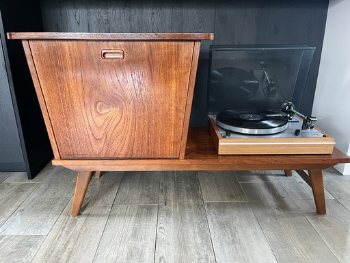 Meuble audio vintage en teck, meuble audio