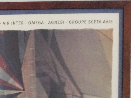 Image 1 of 2 Poster vintage La Nioularge 94 e 95, incorniciati, noce