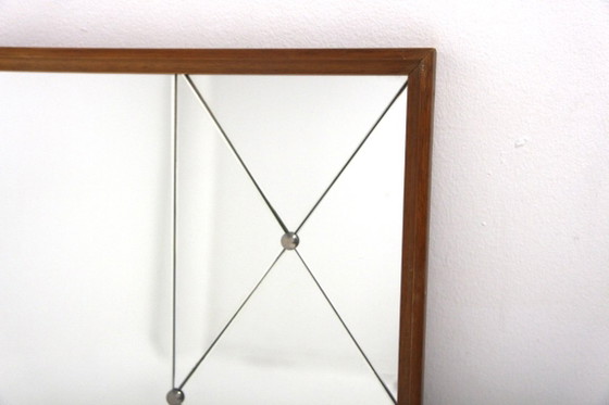 Image 1 of Scandinavian mirror in beech and metal, Sweden, 1960, 115x78cm