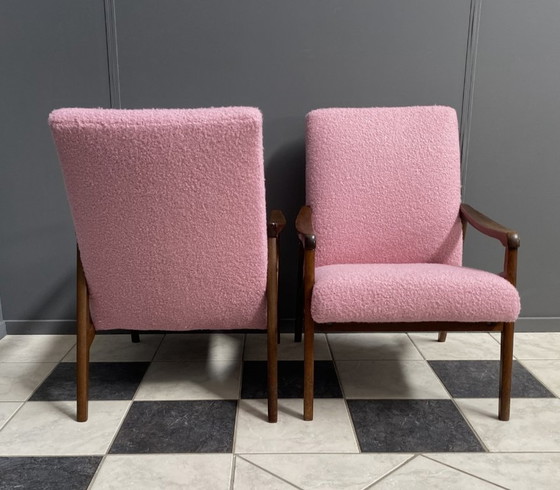 Image 1 of Pink Boucle Jiri Jiroutek chairs 1960s