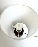Lampada da tavolo vintage in ceramica marrone – Francia, anni '70