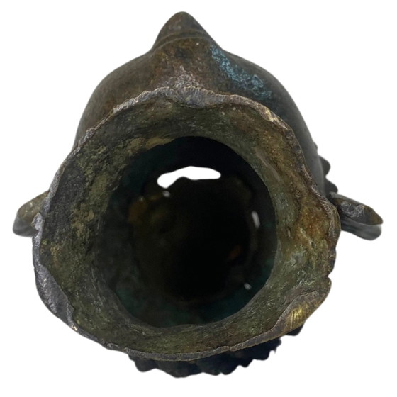 Cabeza de Buda de Bronce - Nepal - Dorado Residual – Esculturas, Bronze, Gold (photo 9 of 21)