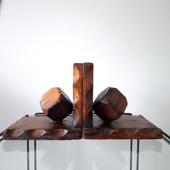 Set di fermalibri vintage in legno in stile Art Déco, anni '30/'40. – Oggetti decorativi, Wood (photo 2 of 8)