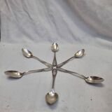 6 Art Deco silver coffee spoons