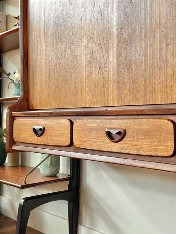 Image 1 of Vintage wandmeubel Webe Louis van Teeffelen teak jaren 50/60