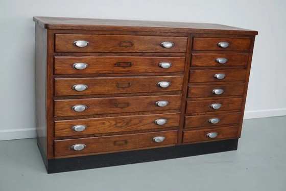 Image 1 of Armoire de mercerie vintage en chêne français, années 1950