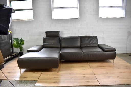 Ledersofa mit Sitztiefenverstellung / Ledersofa Echtleder hochwertig Ledercouch Verstellbar modern Lederecksofa Ecke neuwertig L