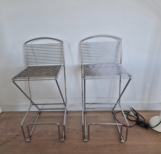 Image 1 of Set di 2 sgabelli da bar Till Behrens, anni '80, postmoderno