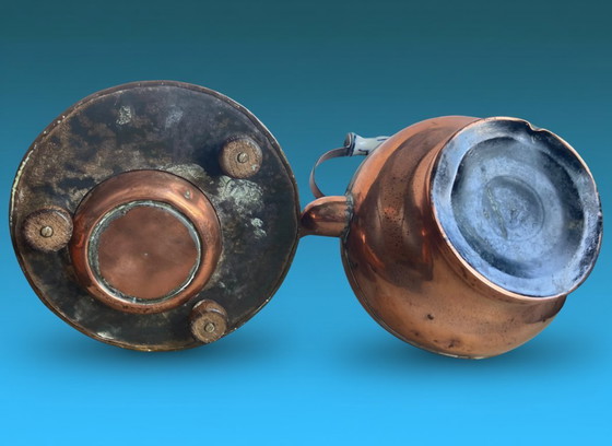 Image 1 of Antique copper kettle on dito rechaud