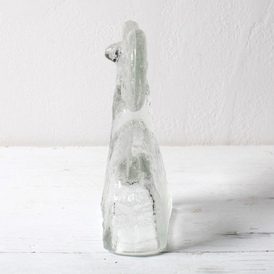 Image 1 of Statua vintage in vetro pressato di ariete / Glass Union / Rudolfova Hut / Repubblica Ceca / 1971