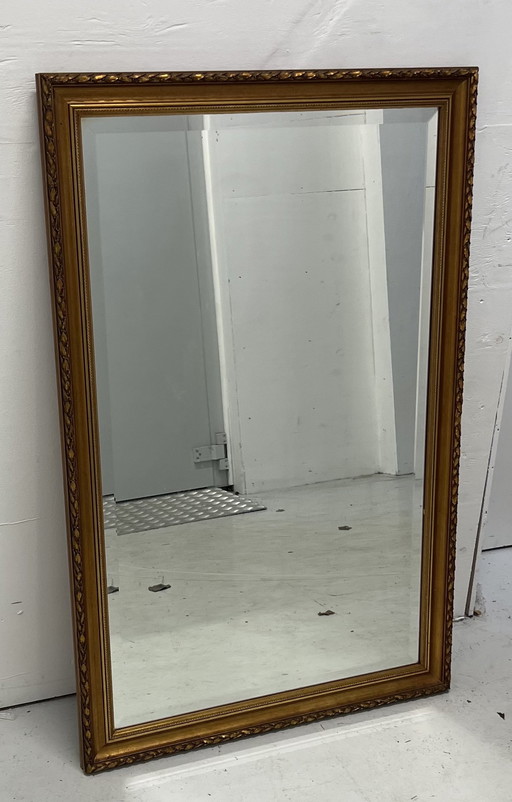 Antique Mirror with Gold-Colored Frame