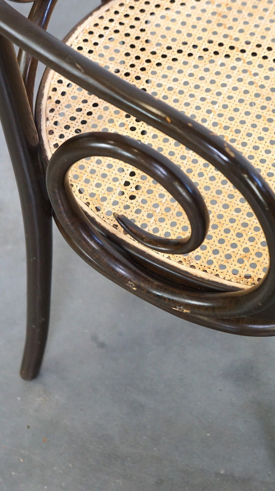 Image 1 of 2X High Vintage Bentwood "Long John" Thonet Design Stühle mit Armlehnen