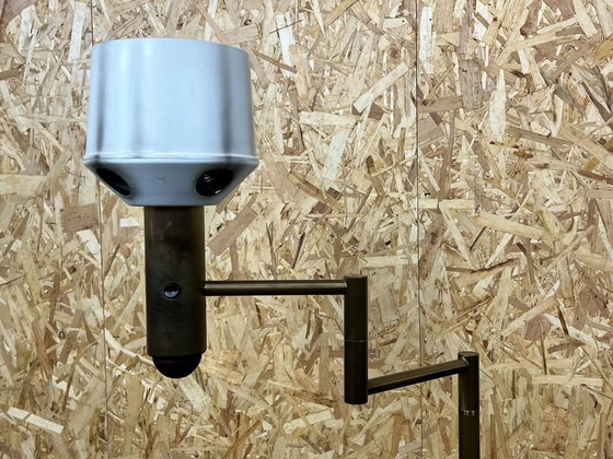 Image 1 of XL 60er 70er Jahre Lampe Leuchte Tischlampe Messing Schwenkbar Space Age Design