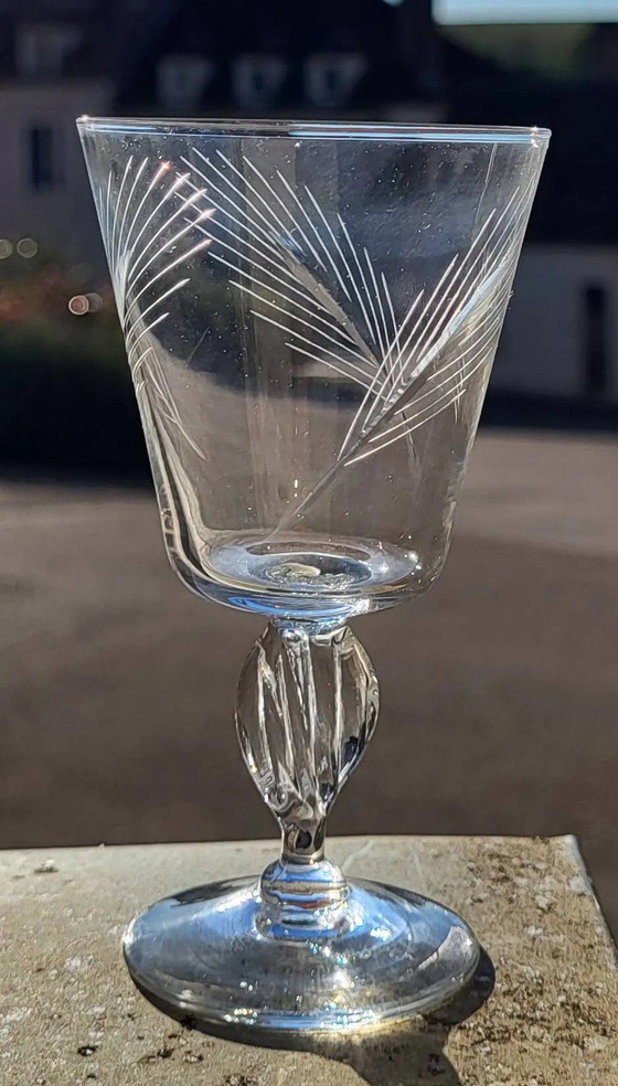 6 calici da vino in cristallo degli anni '60 (grano) – Bicchieri e caraffe, Crystal, Glass, Vintage (photo 6 of 7)
