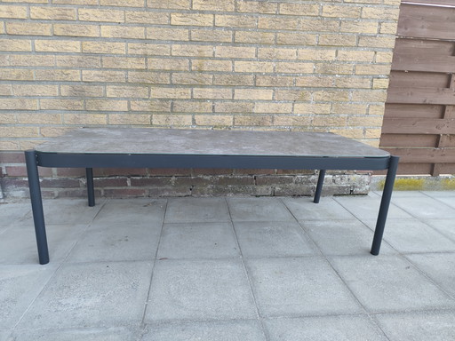 Beautiful garden table with tempered glass and aluminum frame