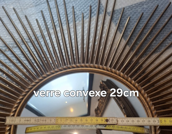 Image 1 of Specchio solare XXL 96cm! Firmato Chaty Vallauris convesso 29cm del 1960