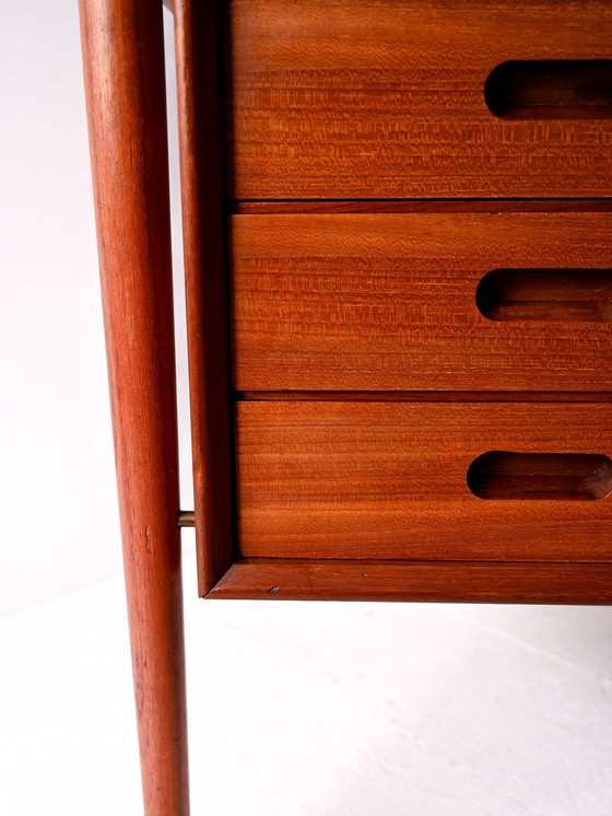 Image 1 of Scandinavian Teak Desk with Three Drawers, 1950s/60s