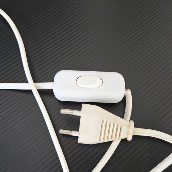 Image 1 of SUPERB VINTAGE LAMP 1970-1980 IN WHITE LACQUERED BENT METAL, 70S, 80S, 1980S DESIGN