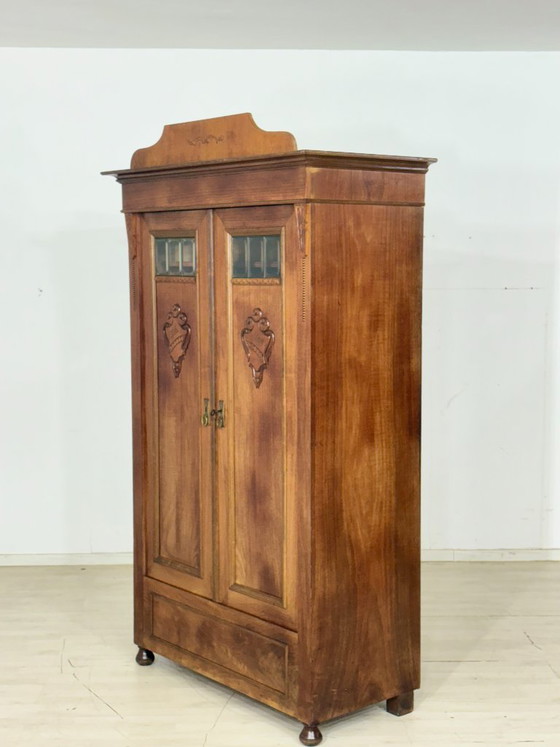 Image 1 of Prachtige Gründerzeit houten kledingkast/kledingkast, circa 1900