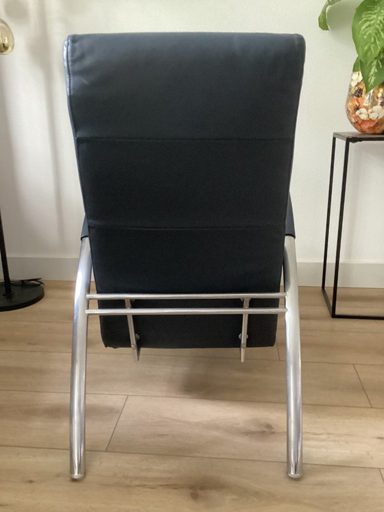 Harvink Dunkelblauer Club Relax-Sessel – Leather (photo 5 of 5)