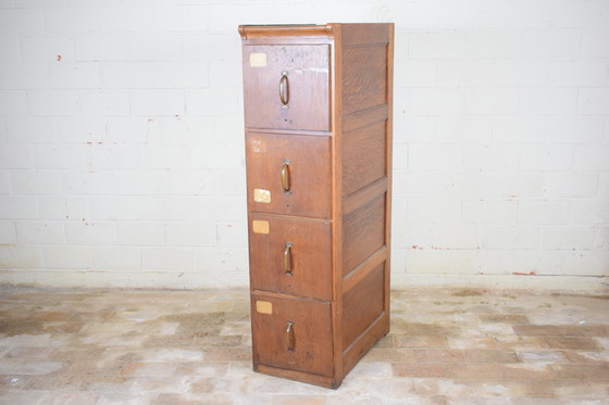 Image 1 of Antique Wooden Drawer Cabinet File Cabinet