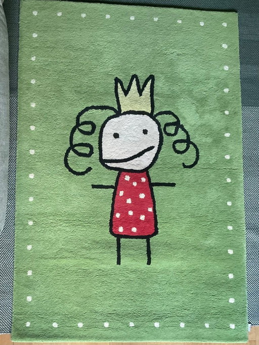 Wool carpet for a kid’s room with a princess
