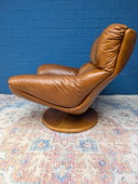 Vintage leren draaifauteuil, jaren 70