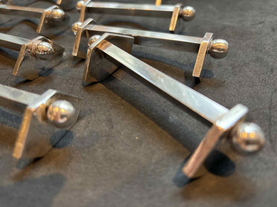 Image 1 of Poggiacoltelli Art Déco in argento placcato - Set da 12 - Francia anni '30