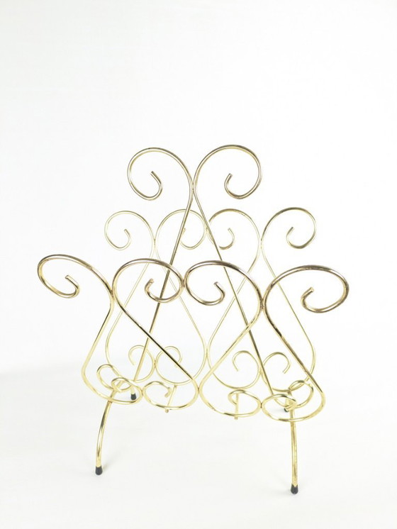 Image 1 of Porte-revue filaire doré 1960