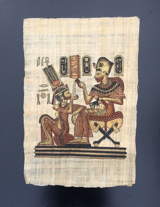 Image 1 of Grote Papyrus (65 x 45 cm) ' Koninklijk paar '