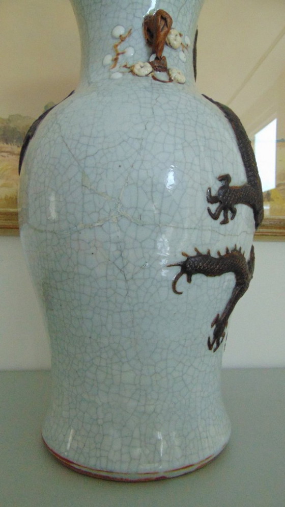 Image 1 of Große Vase aus Craquelé-Ware aus Nanking, 19.