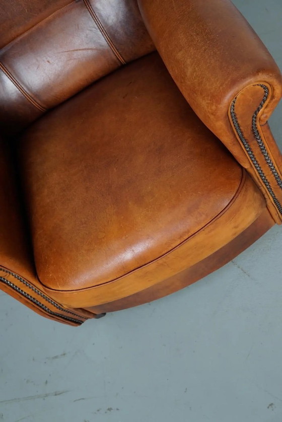 Image 1 of Vintage Nederlandse cognackleurige leren clubfauteuil