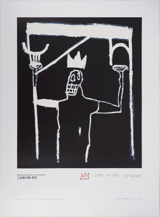 Jean-Michel Basquiat: Der König, signierte Lithografie – lithos zeefdrukken, Paper