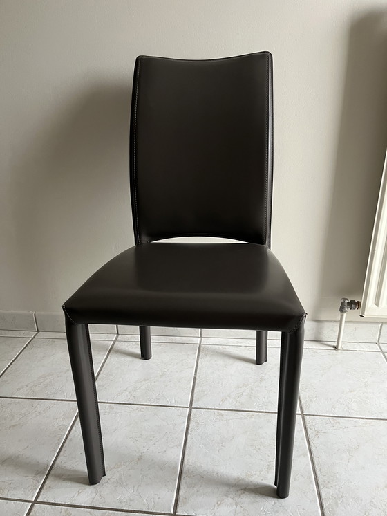 Image 1 of 6 Ligne Roset leather dining chairs